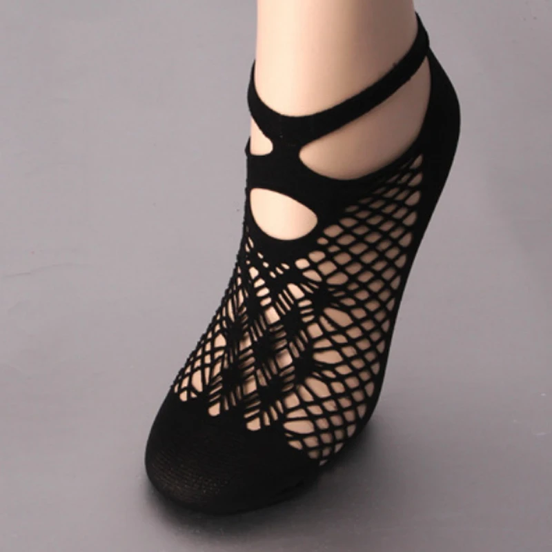 Женские мягкие черные сетчатые кружевные короткие носки до щиколотки с оборками