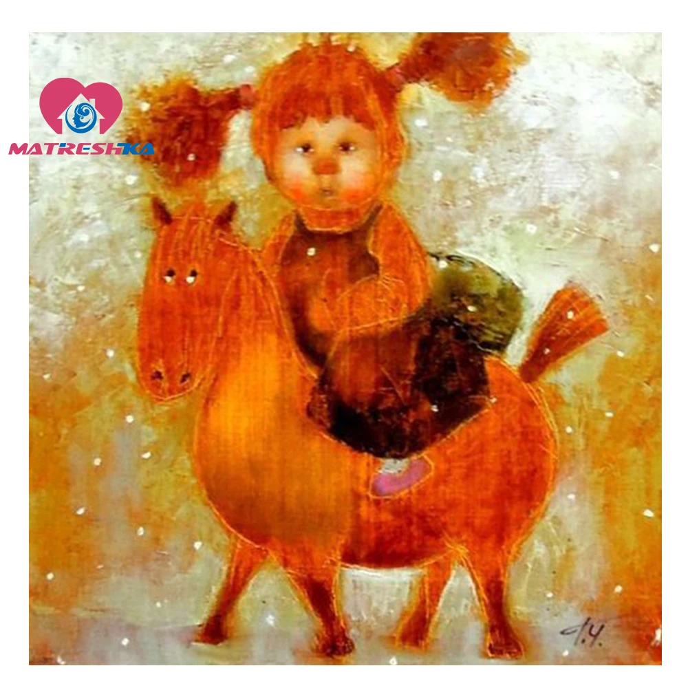 Алмазная мозаика DYI картины по номерам мультяшная девушка алмазная живопись