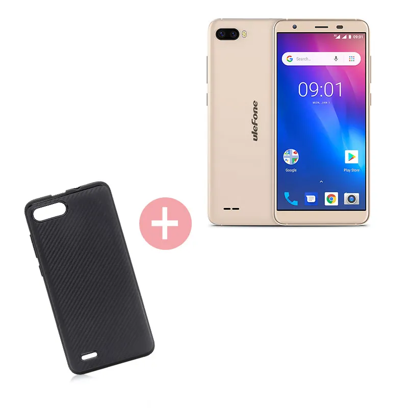 Gold Add Case Ulefone S1 Мобильный телефон Android 8,1 5,5 дюймов 18:9 MTK6580 четырехъядерный 1 ГБ ОЗУ 8 Гб ПЗУ 8МП+ 5Мп задняя двойная камера 3g смартфон - Цвет: Gold Add Case