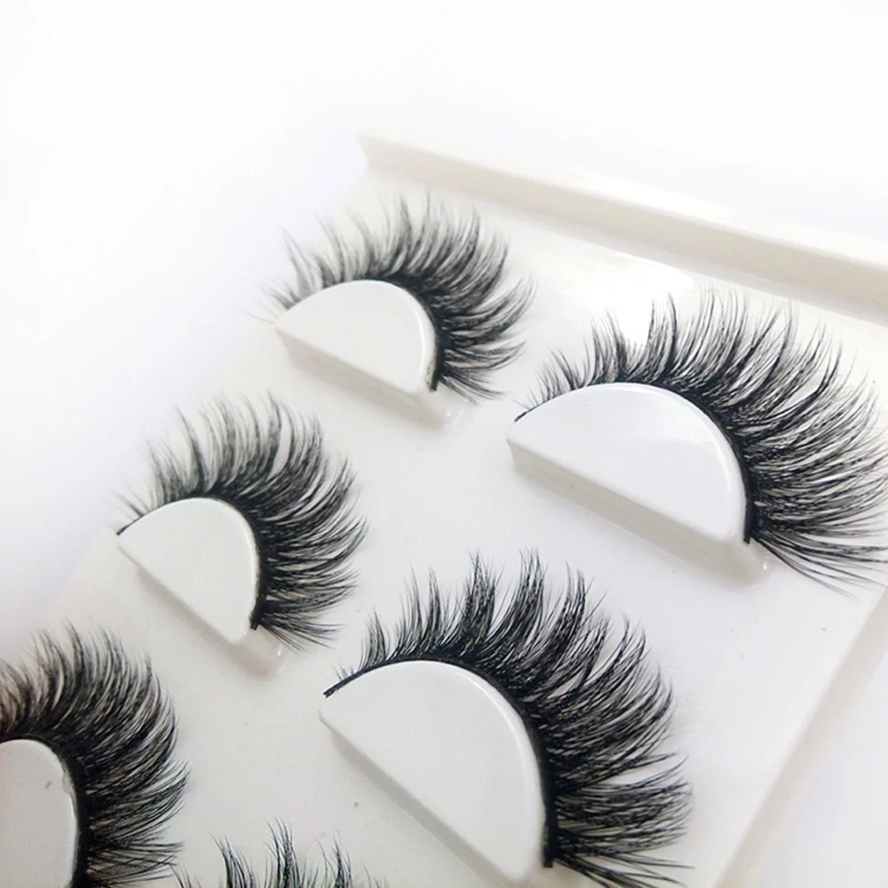 Норковые ресницы для наращивания 3 пары натуральных накладных ресниц длинные