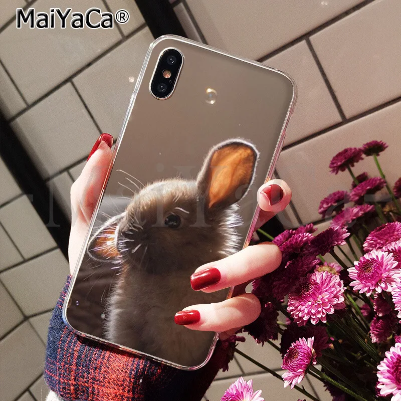 MaiYaCa, мягкий чехол для телефона из ТПУ с милым рисунком кролика, кролика, для Apple iPhone 8, 7, 6, 6S Plus, X, XS, MAX, 5, 5S, SE, XR