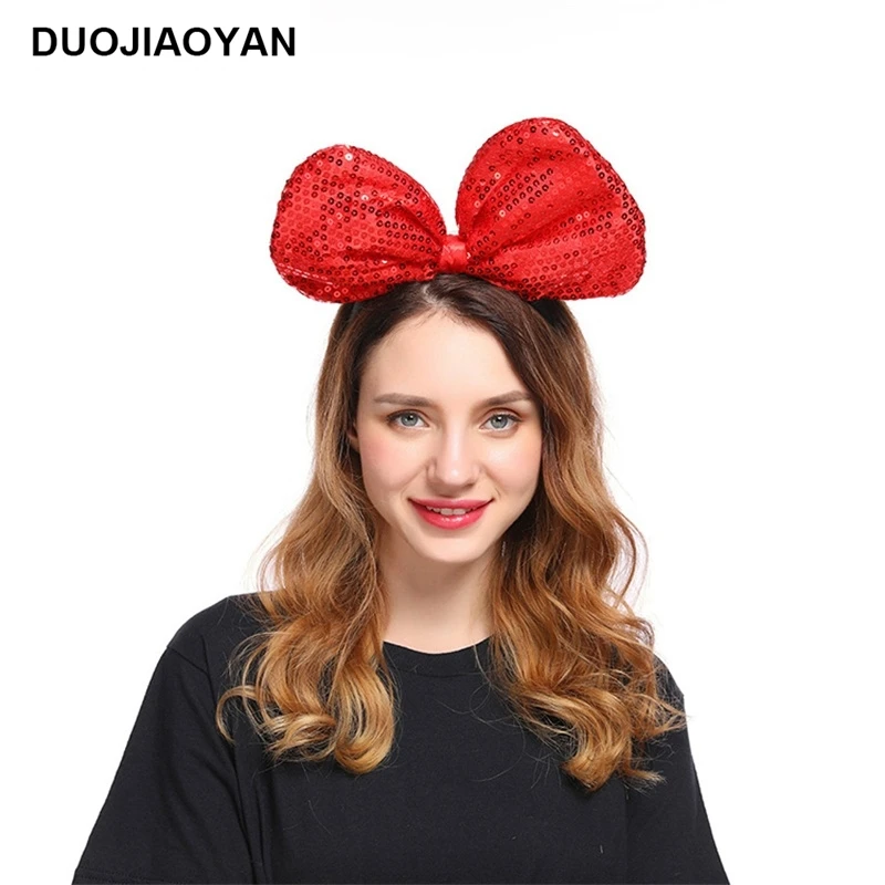 

DUOJIAOYAN Sequins Bow Hairband Fabric Bowknot Headband Women Girls Colorful Hair Accessories Birthday Party Headwear