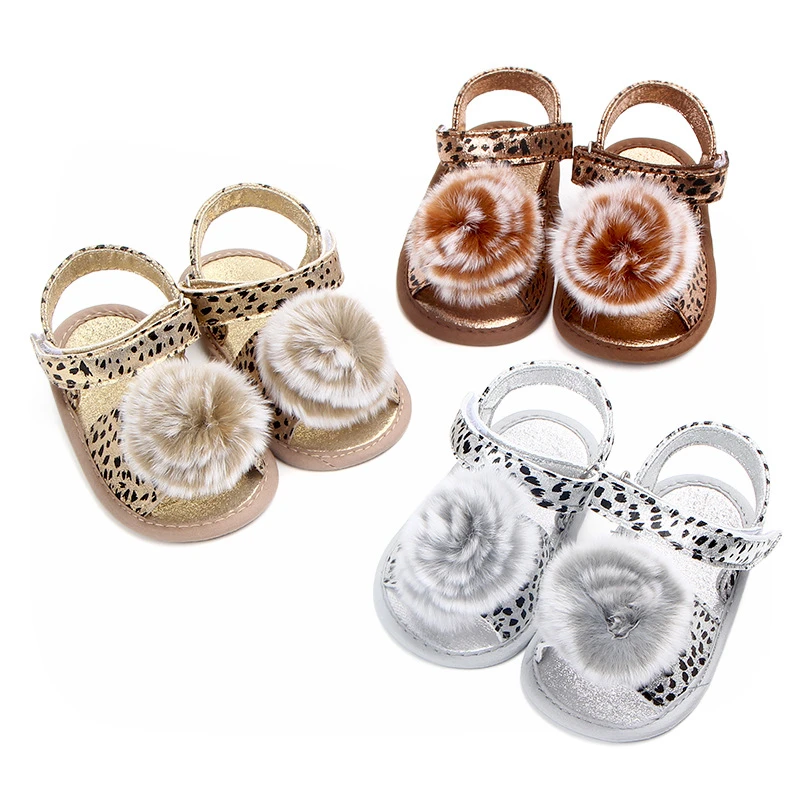 Сандалии с леопардовым принтом для новорожденных девочек летние сандалии