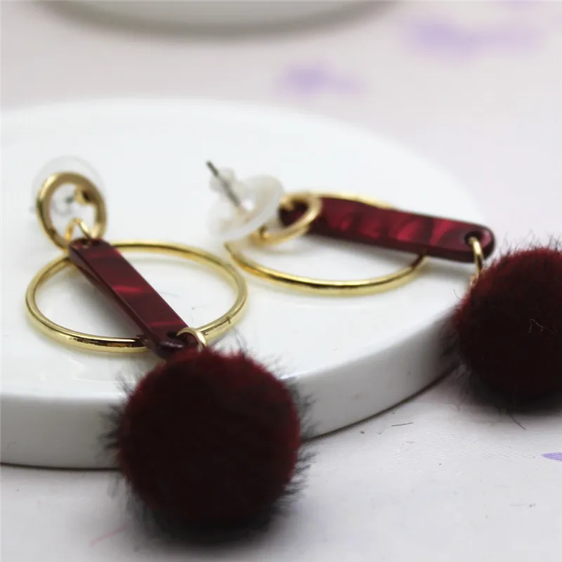 2017 дизайн модные ювелирные изделия простая металлическая круглая капля серьга