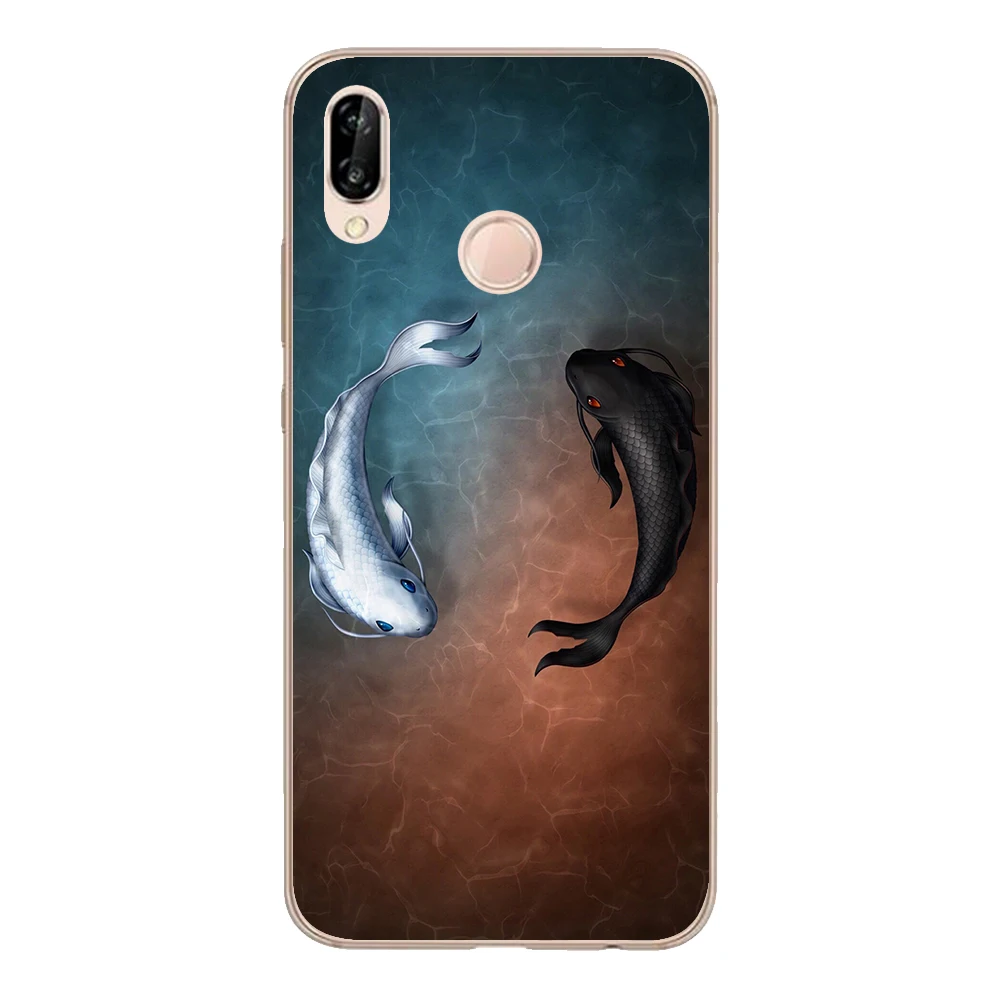 Soft TPU Funda For Huawei P8 P9 Lite 2017 P10 Plus P20 Pro Case Cover Silicone Coque Tiger Lion Wolf Fox Fish Phone Shell |