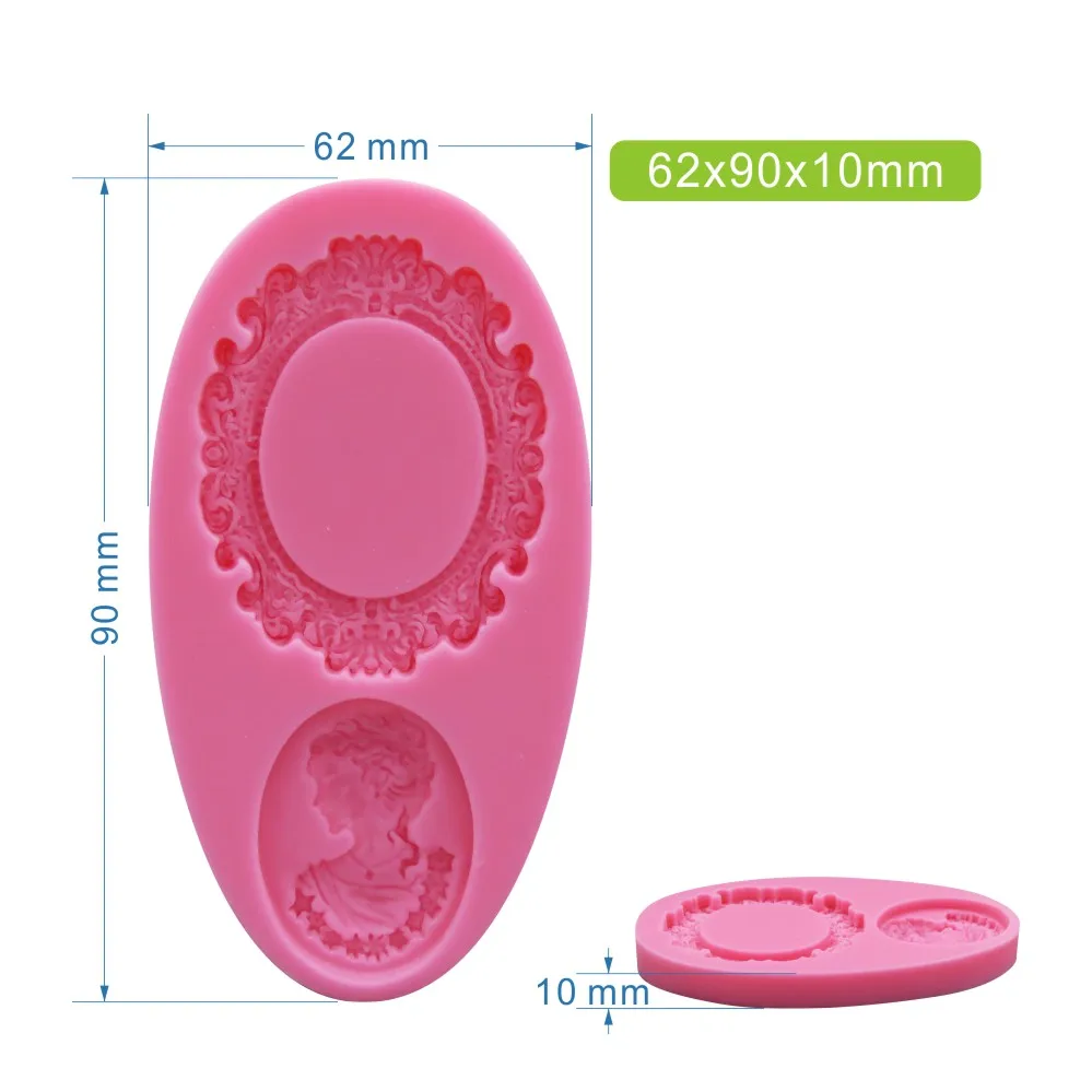 Овальная Камея и овальная рамка форма для помадки миниатюрная силиконовое
