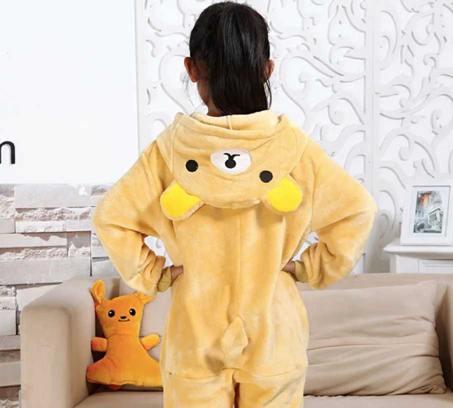 Детская одежда пижама в виде желтого медведя костюмы для косплея детская унисекс