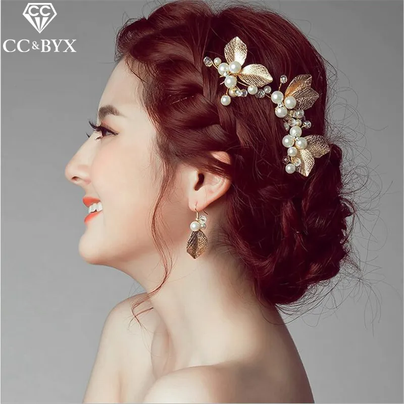 Шпильки для волос CC свадебные аксессуары с кристаллами жемчужинами и бабочками