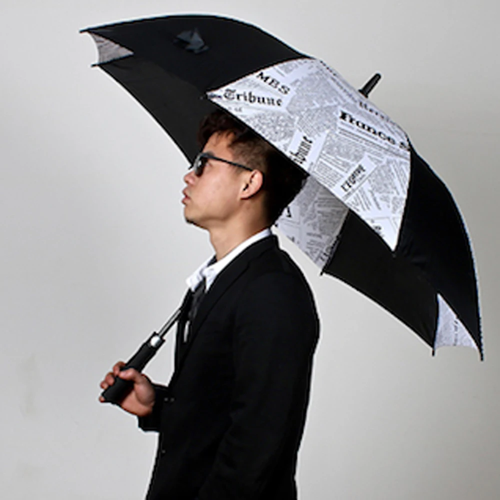 Негабаритных Газета Гольф Зонтик Мужчины Бизнес Волокна Смолы Дождливый