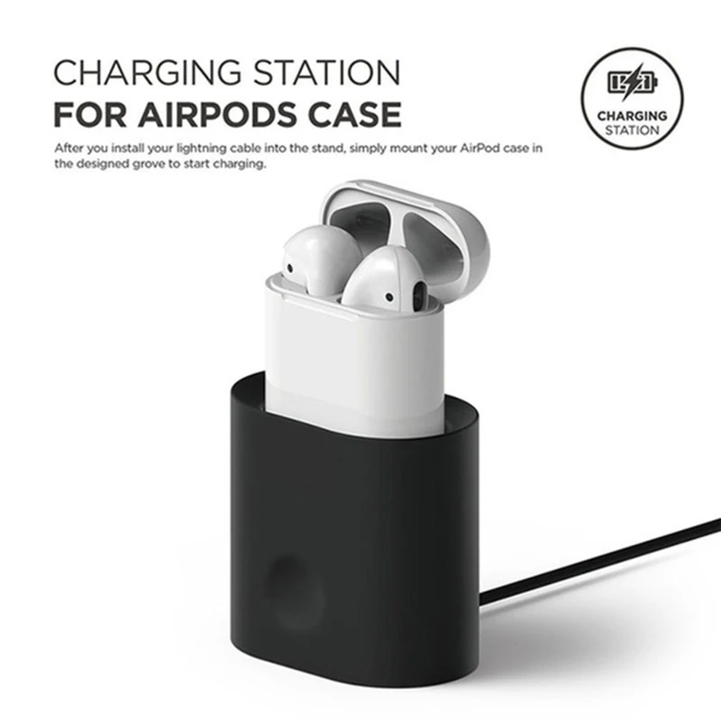 Зарядная док станция для Apple Airpods Мягкая силиконовая мини Портативная настольная