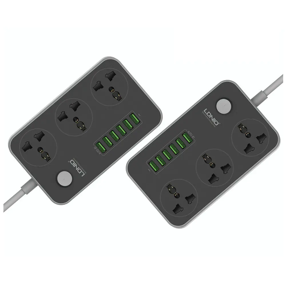 LDNIO SC3604 10A силовая лента 6 USB 3 Универсальная Розетка с защитой от перегрузки выключатель