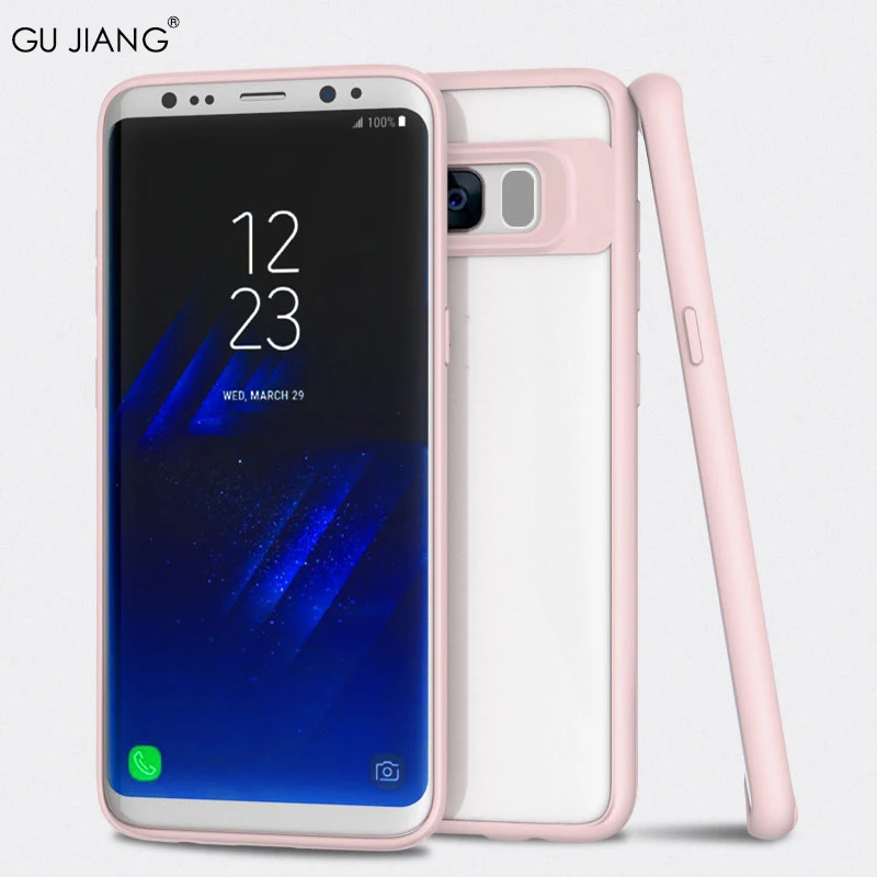 Тонкий силиконовый прозрачный чехол GU JIANG для Samsung Galaxy S8 и PLUS полное защитное