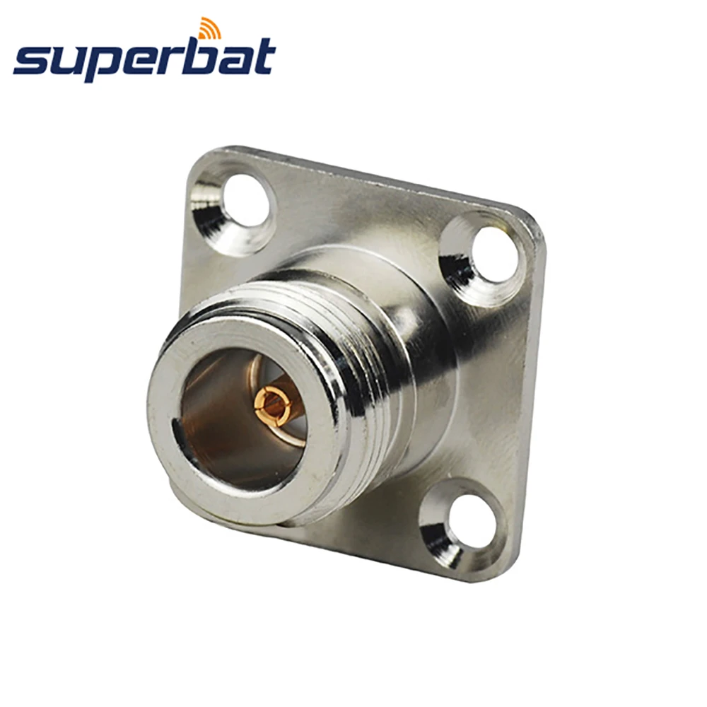 Superbat N Solder Female with 4 hole Panel Mount RF Coaxial Connector for Semi rigid.086
