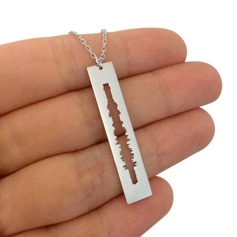 

Ufine Personalized Vertical Sound Wave fashion Custom Heartbeat Necklace cooper high quality pendant necklace N2154