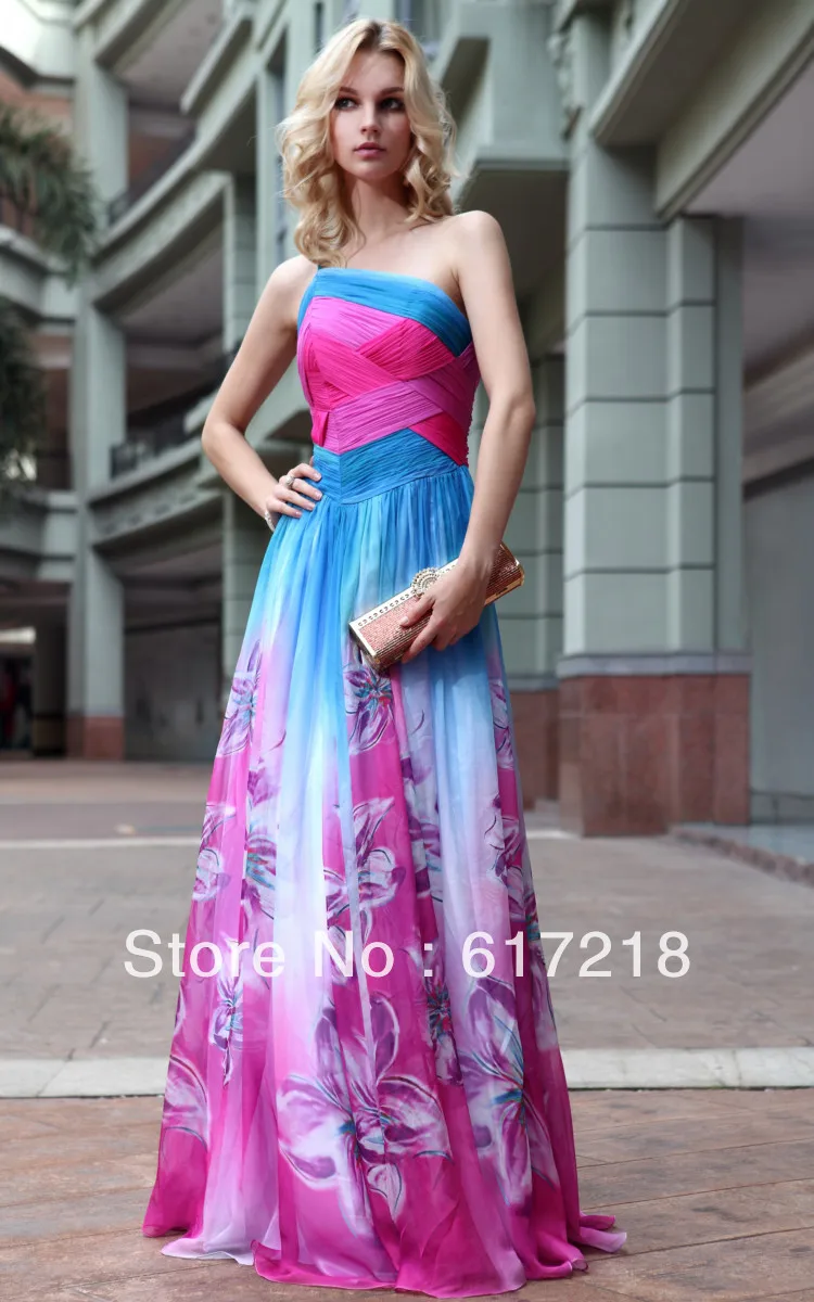 DORISQUEEN A Line Floor Length One Shoulder Printing Chiffon Vestidos Dress Long/Prom Dresses|dress dollar|dress inflationdress knee high boots |