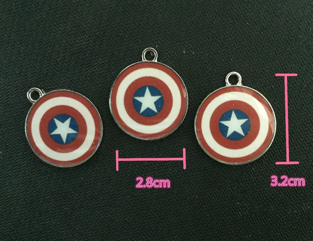 Лот Новинка Бесплатная доставка 20 шт круговой Капитан Америка Логотип
