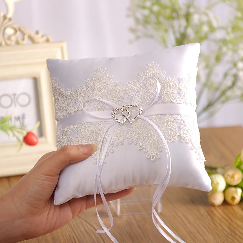 

1pc Decorative Wedding Ring Pillow Bridal Ceremony Pocket Cushion Valentine'S Gift