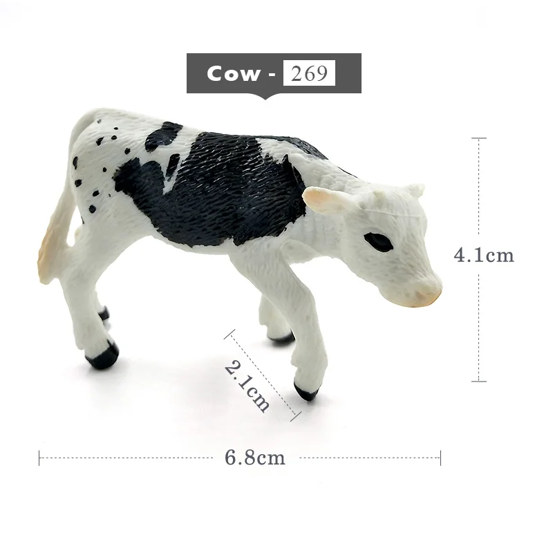 Cow -MY269 Ферма птицы Kawaii моделирование мини молоко Корова Крупный рогатый скот бык теленок пластик бык животное модель фигурка игрушки Фигурки домашний декор украшения - Цвет: Cow -MY269