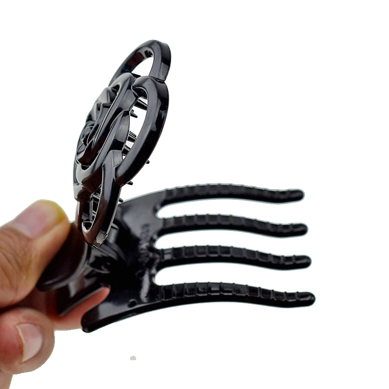 Заколка-краб женская с черными розами модный зажим для волос в Корейском стиле