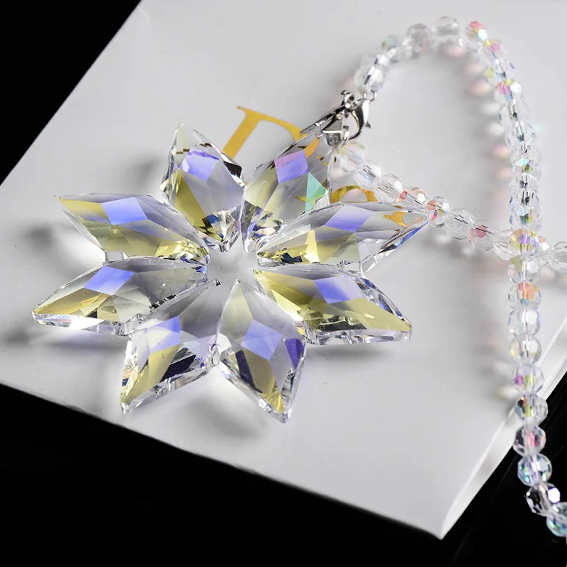 Новинка 2019 Рождественская подвесная стеклянная люстра в виде снежинки