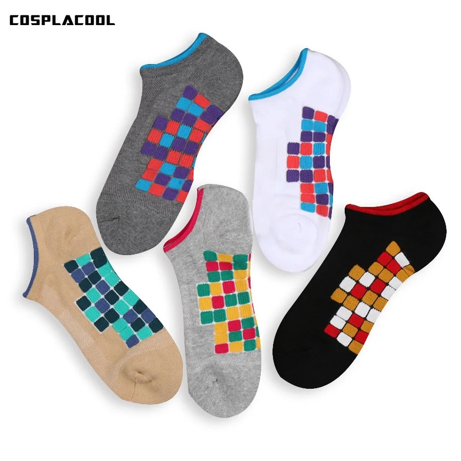 

[COSPLACOOL]Spring/autumn new men's socks colorful grid pattern professional outside socks Sokken calcetines hombre