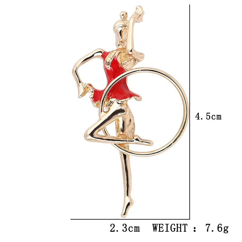 Модная эмалированная брошь в виде гимнастического хула-обруча для спортивной