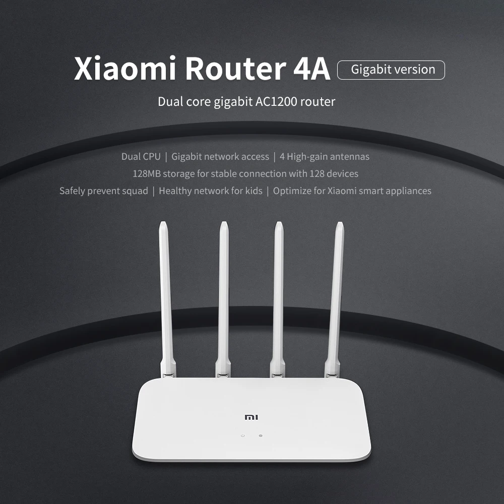 Роутер Xiaomi Mi 4A Gigabit Edition 100M 2 4 ГГц 5 Wi Fi 16 Мб ПЗУ 64 DDR3 с высоким коэффициентом