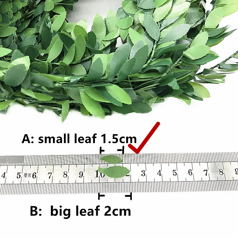 A-small leaf 1.5cm 7,5 м искусственные листья растений гирлянда искусственный Плющ поддельные искусственные растения ручной работы для дома Декорации для свадьбы DIY ВЕНОК - Цвет: A-small leaf 1.5cm