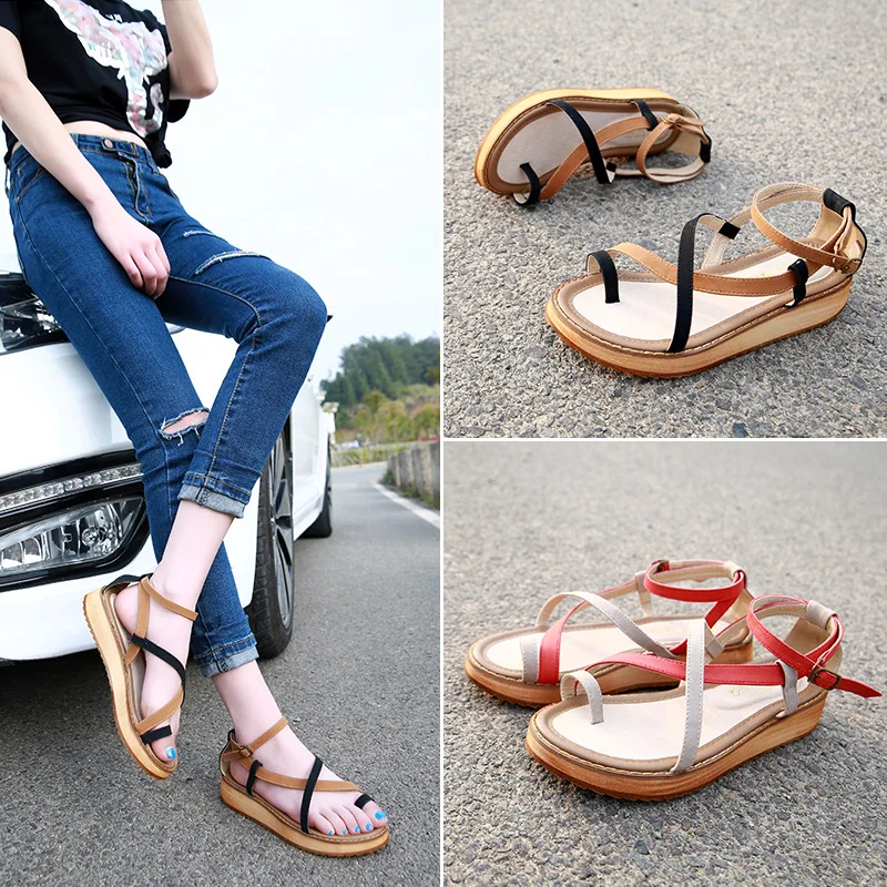 Сандалии женские из натуральной кожи босоножки гладиаторы с перекрестной