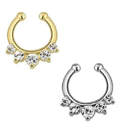 Кольца в нос из сплава 10 шт. индийское кольцо для носа с имитацией под золото и