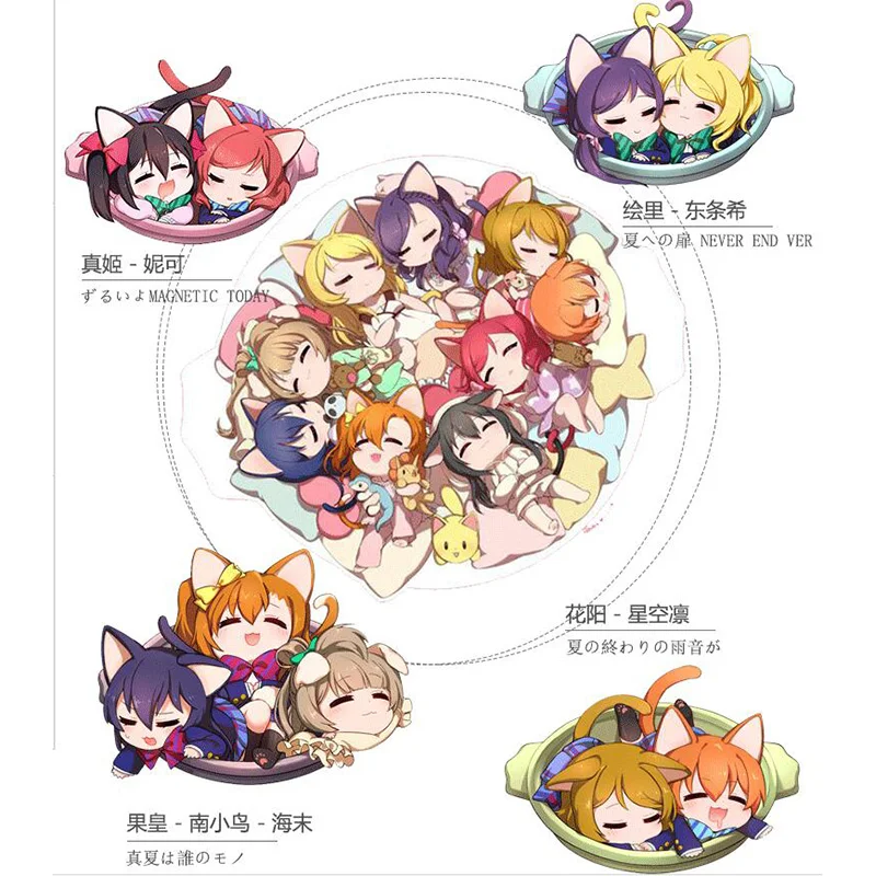 Аниме LoveLive! Кольцевой брелок с принтом Maki Hanayo Nico RinFull акриловый для ключей