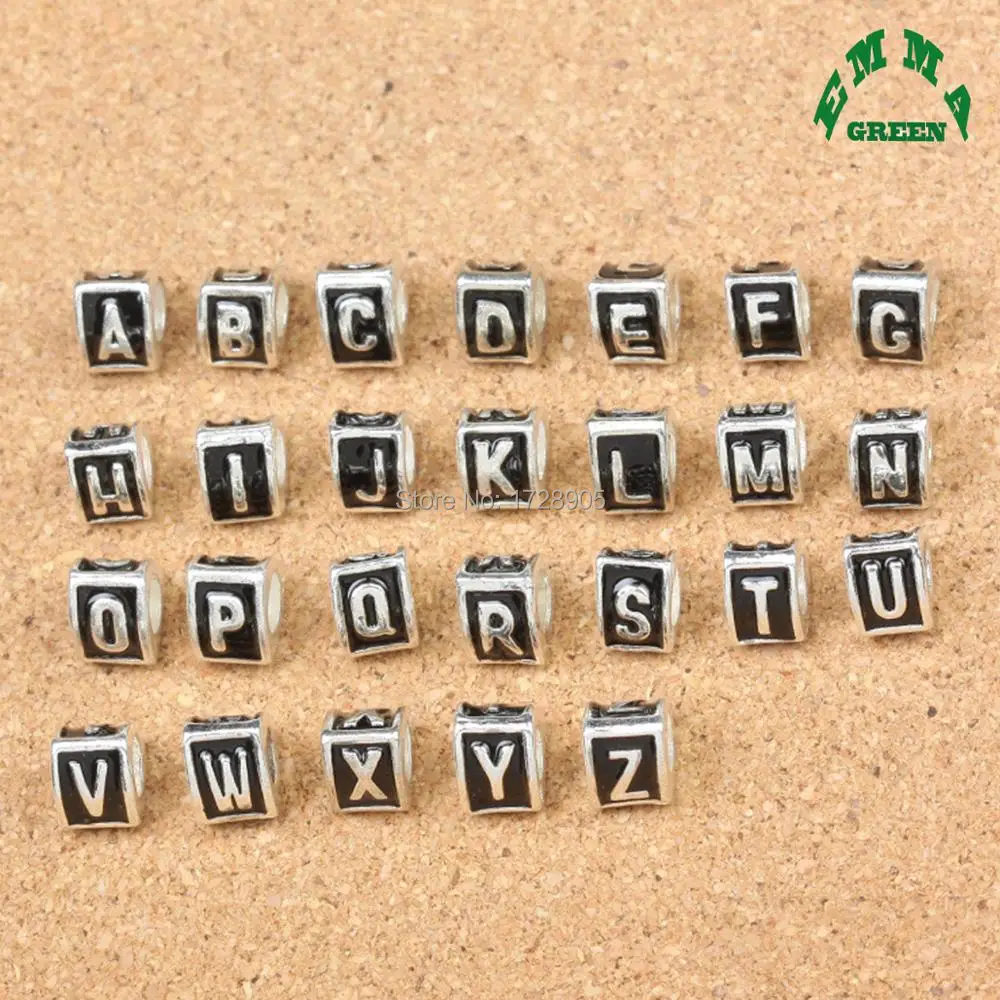 3D Letters Beads Charms 10 pcs 8*9*6 mm Triangle enamel Metal Letter Alphabet big hole initial d f.r.i.e.n.d.s w.i.t.c.h |