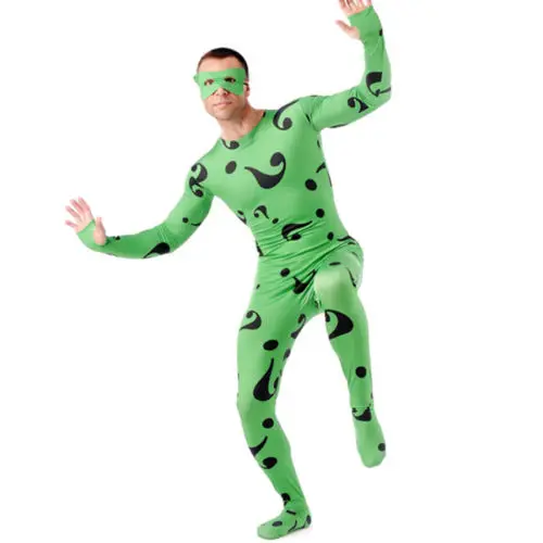 Adult Riddler Costume Halloween Batman Cosplay Superhero Zentai Fancy Dress party | Тематическая одежда и униформа