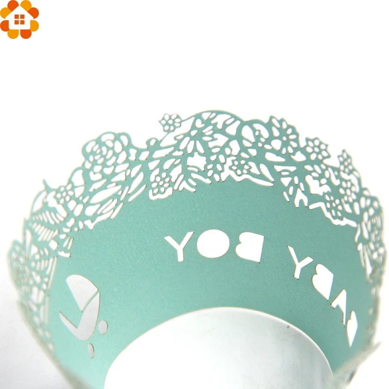 12 шт. для мальчиков и девочек синий розовый цвет маленькая лоза кружево лазерная