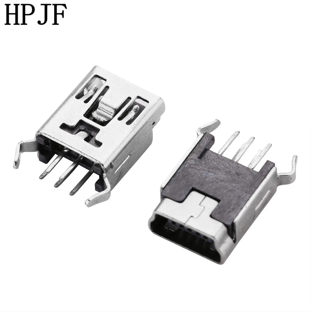 10 шт Мини Тип USB B 5 контактный разъем DIP 2 Pin гнутые ноги вертикальный нога гнездо