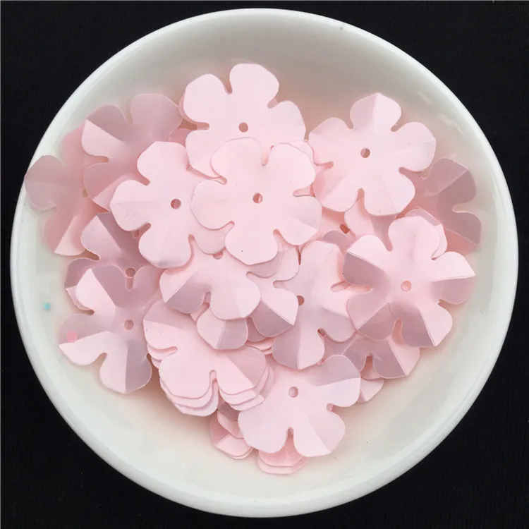 19mm Matte Flower Прозрачный матовый розовый 30 г/лот смешанные формы ПВХ свободная тесьма с пайетками для шитья свадьбы ремесло, Дети DIY Аксессуары для женской одежды - Цвет: 19mm Matte Flower