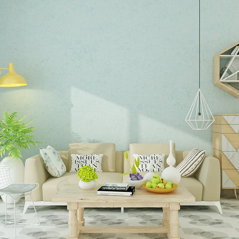 

Non-woven Wallpaper Plain Minimalist Living Room Warm And solid color Wallpaper Roll Bedroom Wall Paper TV Backdrop