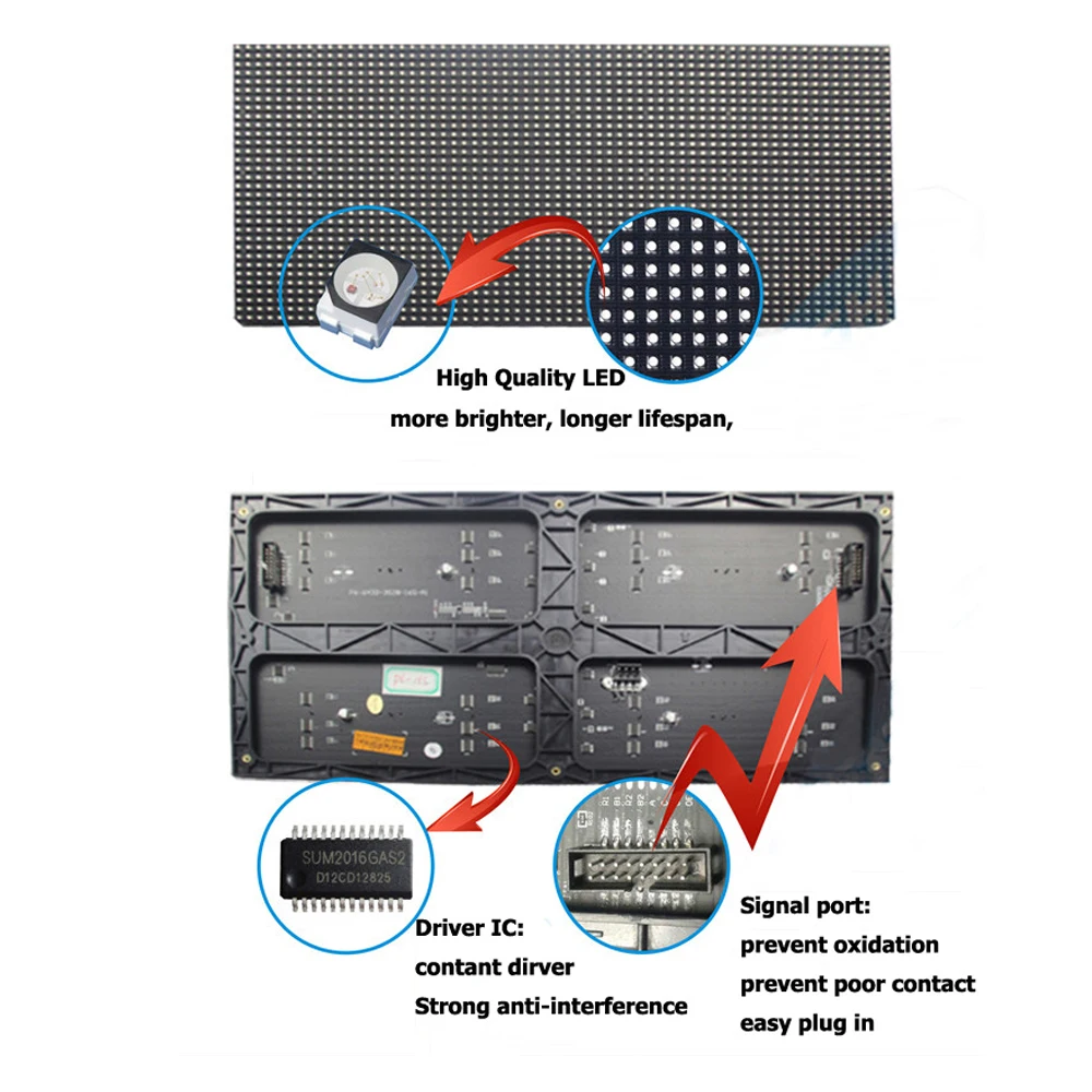 Полноцветный светодиодный модуль RGB P10 для помещений дисплей 32*16 пикселей 1/4