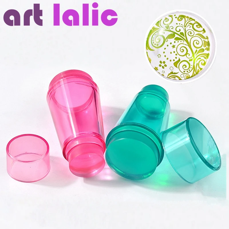 Двойные Прозрачные силиконовые тампоны для ногтей 2 см 8 с скребком стемпинг