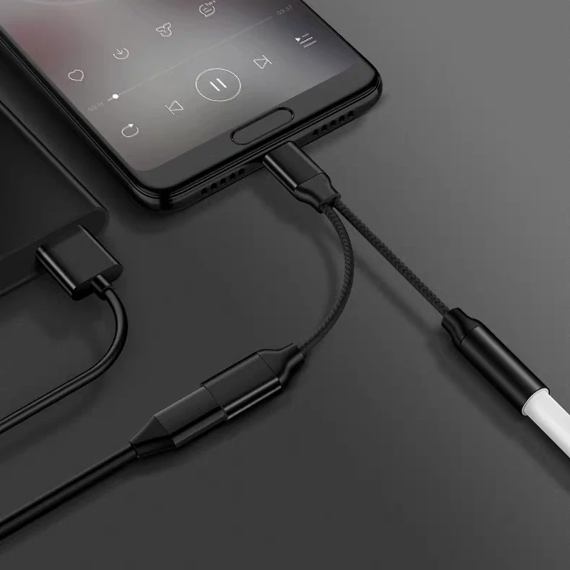 Адаптер для наушников с USB C на 3 5 мм разъем быстрой зарядки AUX аудиокабель Xiaomi Mi 6 6x