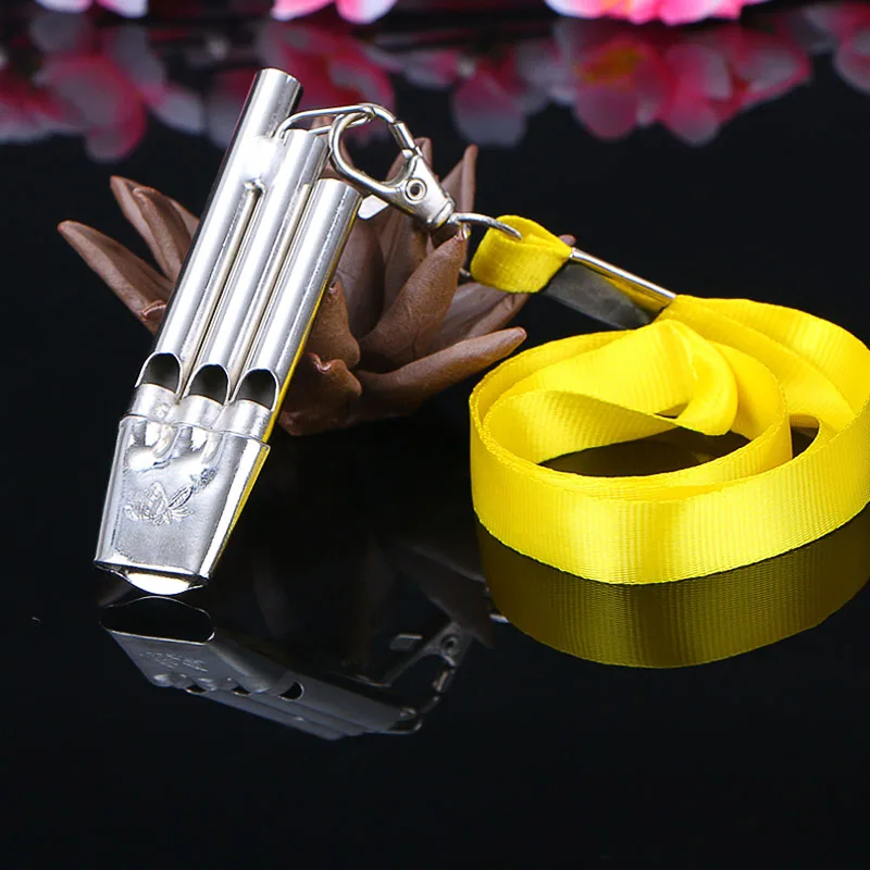 3Tone lanyard Нержавеющая сталь Loder звук без косточек профессиональный инструмент свист с Талрепом - Цвет: 3Tone lanyard