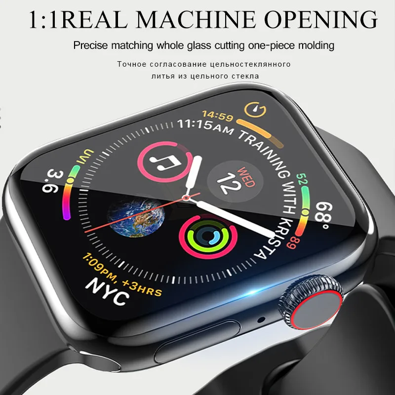 20D изогнутое полное покрытие Защитная стеклянная пленка для Apple Watch1 2 3 4 Защита