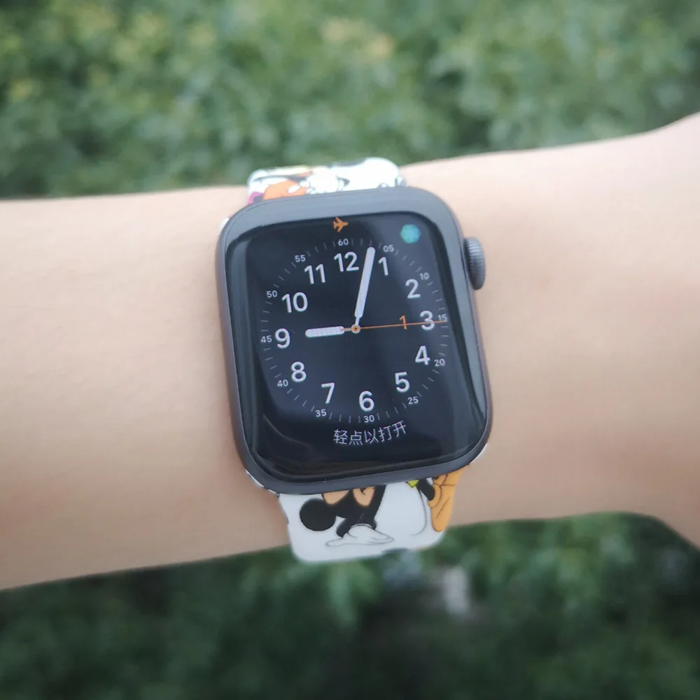 Спортивный силиконовый ремешок для Apple Watch, 38 мм, 42 мм, 40 мм, 44 мм, мягкий ремешок, мультяшная мышь, женский и мужской браслет для iwatch, серия 5, 4, 3, 2, 1