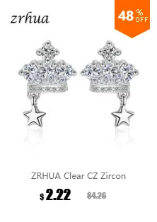 ZRHUA 925 пробы серебряные высококачественные серьги-гвоздики ювелирные изделия женские аксессуары квадратные винтажные шикарные кубические цирконы 4 когти 8 цветов