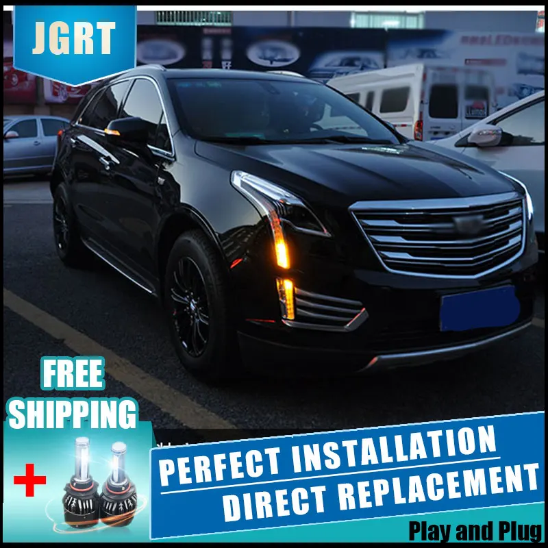 2 шт. светодиодный фары для Cadillac XT5 16 18 Автомобильный свет двойной ксеноновые