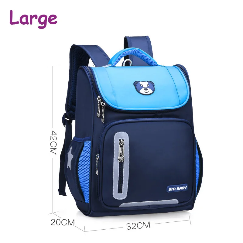 large sky blue Детские школьные ранцы для мальчиков и девочек, рюкзаки для школы, 3D нейлон, рюкзак для учеников начальной школы, 1-4 класс, детский рюкзак - Цвет: large sky blue