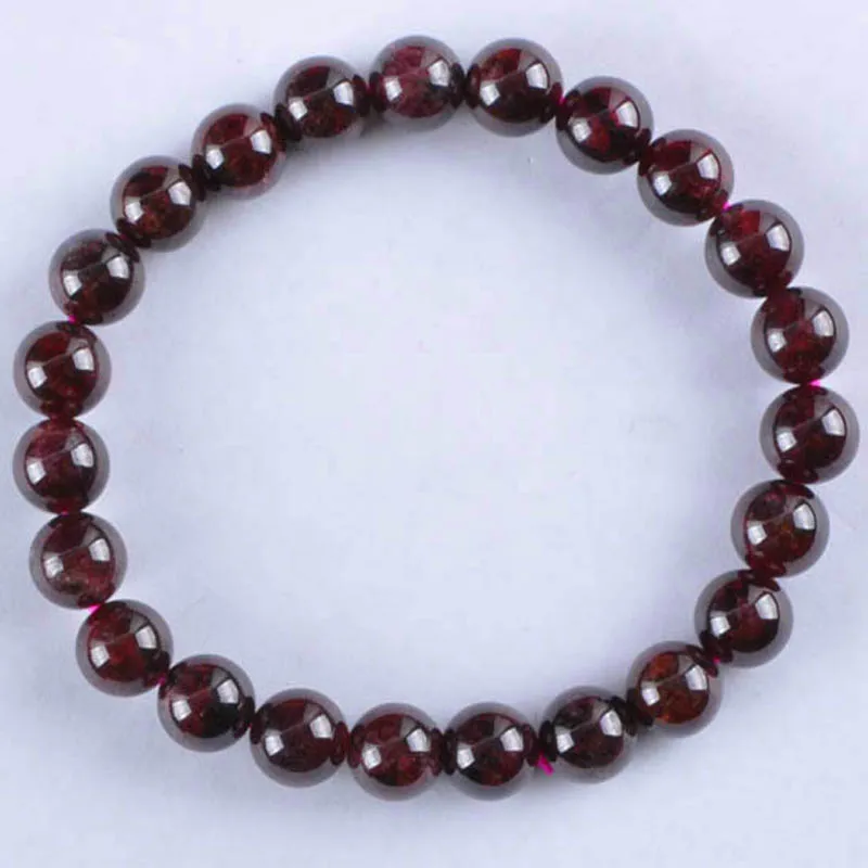 8 мм натуральный гранат круглые бусины браслет стрейч дюймов ювелирные изделия