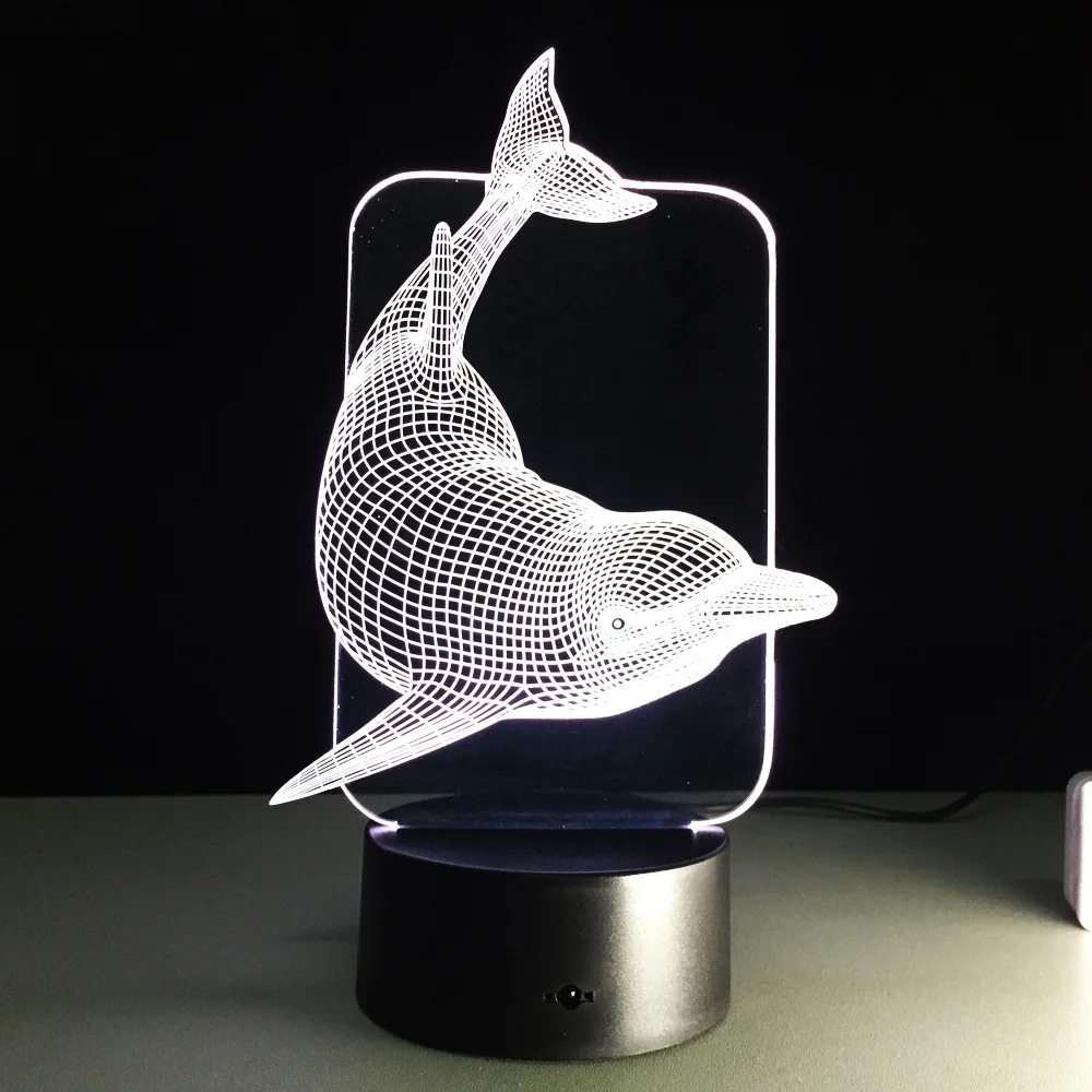 Милые животные 3D Мультфильм светодиодный Ночной светильник лампа в форме