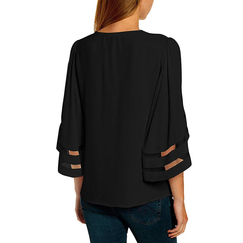 Женская свободная футболка с сетчатыми вставками и узлом летние топы