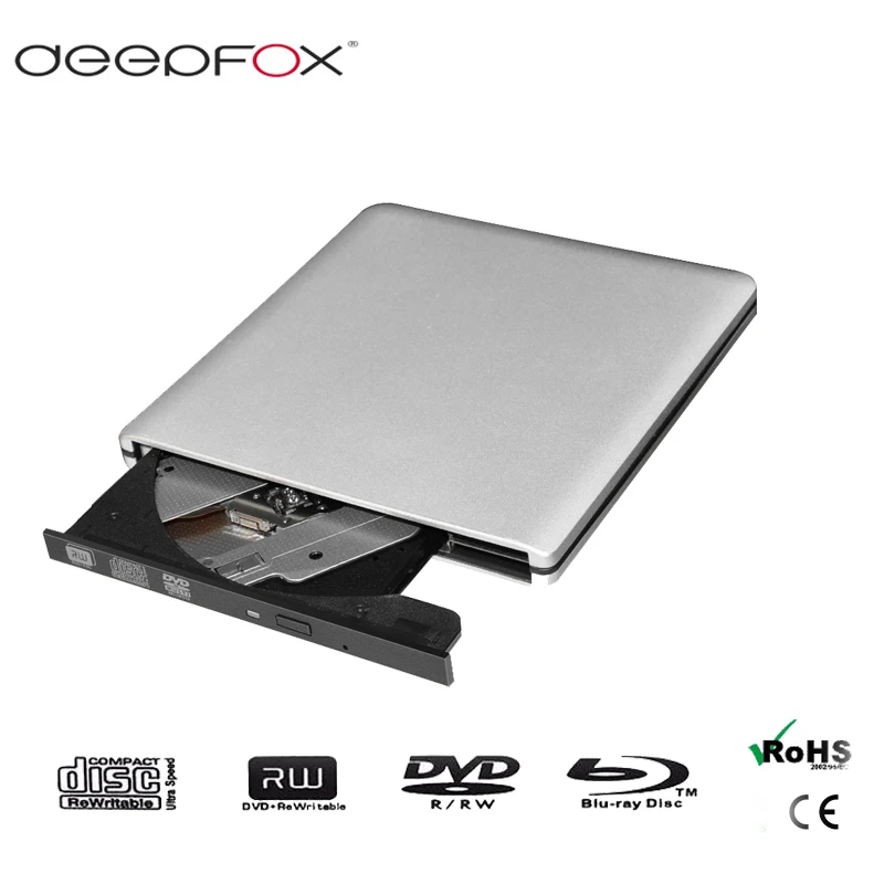 Deepfox Универсальный 9 5 мм USB3.0 Внешний размытый привод внешний CD/DVD RW ГОРЕЛКА BD ROM Blu